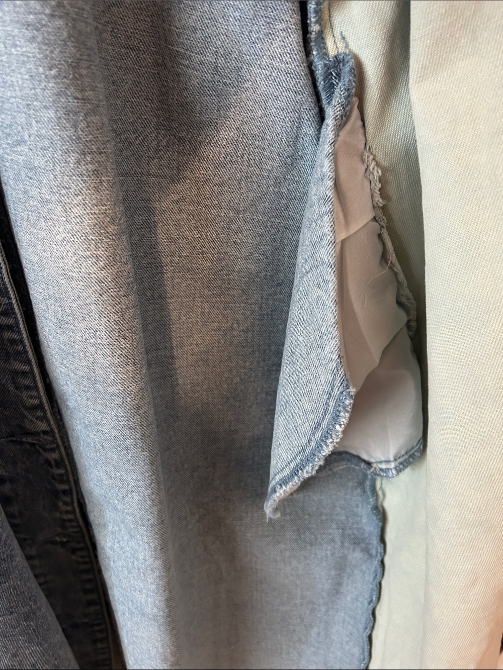 Oli & Hali Oversized Blue Denim Long Jacket with Leopard Panels - Picture 7 of 9
